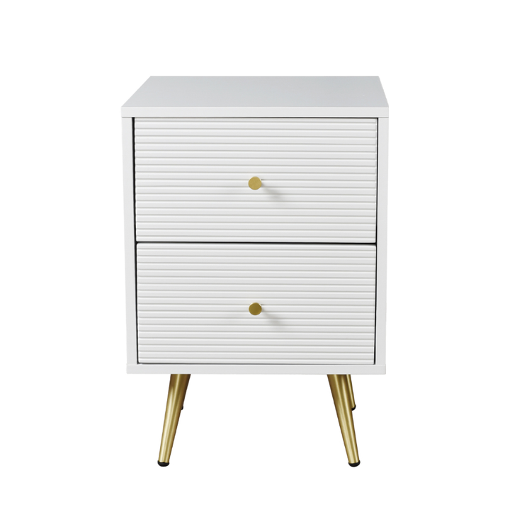 ZIZEL ΚΟΜΟΔΙΝΟ 2ΣΥΡΤΑΡΙΑ ΛΕΥΚΟ ΜΕ PATTERN ΧΡΥΣΟ 40x35x59