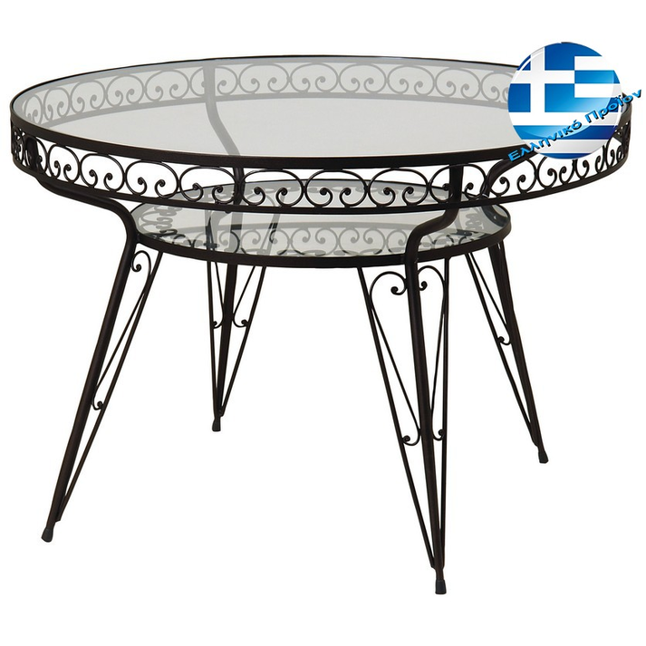 Γαλβανισμένο Στρογγυλό Τραπέζι Μασίφ Ø80 x 75cm