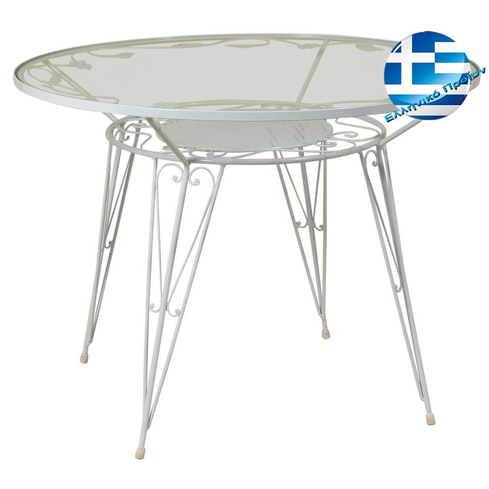 Γαλβανισμένο Στρογγυλό Τραπέζι Μασίφ 110 x 75cm