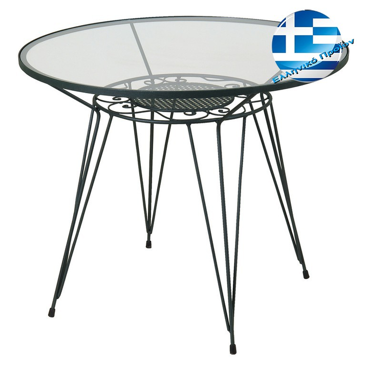 Γαλβανισμένο Στρογγυλό Τραπέζι Μασίφ Ø90 x H75cm
