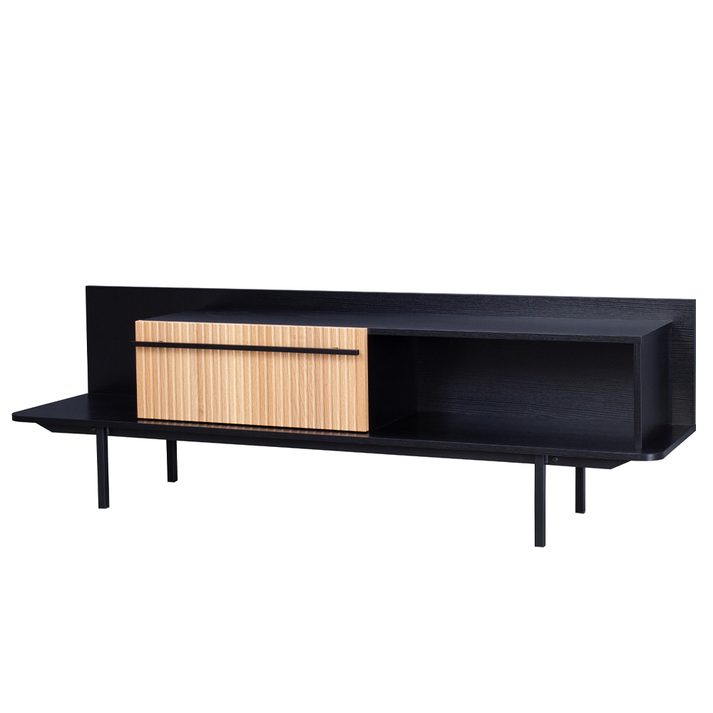 ORIGAMI TV STAND 1ΣΥΡΤΑΡΙ ΜΑΥΡΟ SONOMA 160x39.5x50
