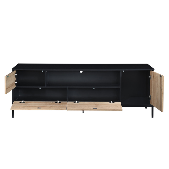 BLACKBIRD TV STAND RIVIERA OAK ΜΑΥΡΟ 160x40.5x58