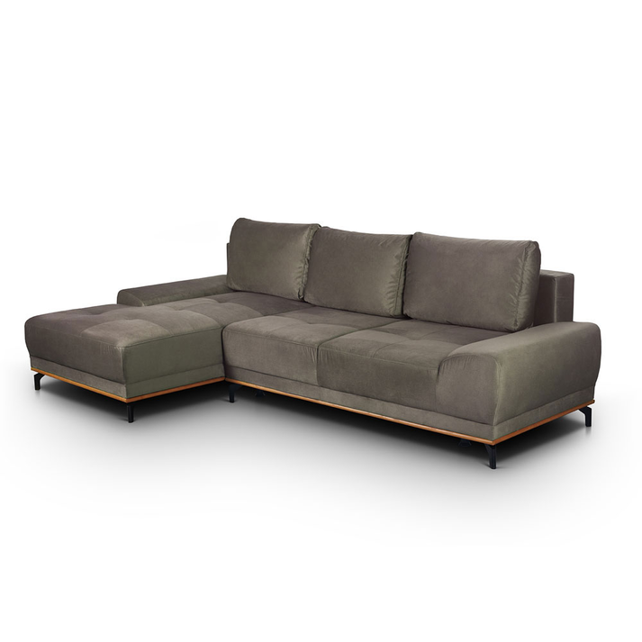 NATURA ΚΑΝΑΠΕΣ ΚΡΕΒΑΤΙ ΓΩΝΙΑ ΑΡΙΣΤΕΡΗ TAUPE 283x164x90