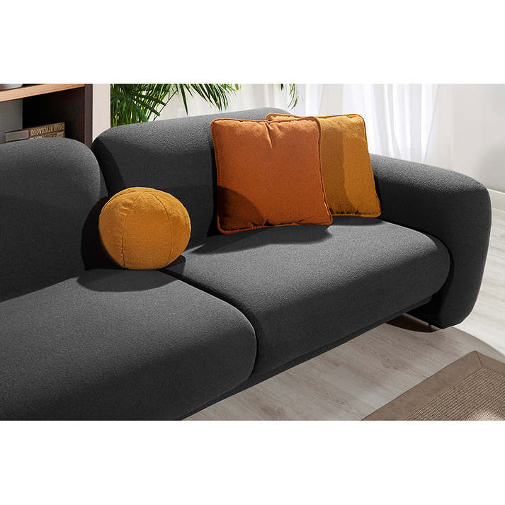 PUFFY ΚΑΝΑΠΕΣ 3ΘΕΣΙΟΣ ΓΚΡΙ ΣΚΟΥΡΟ 240x110x85