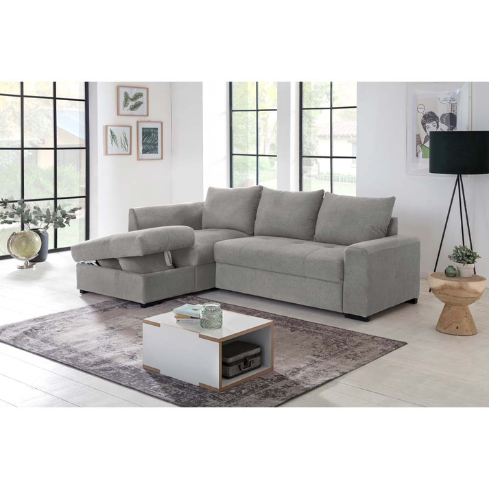 BILL ΚΑΝΑΠΕΣ ΚΡΕΒΑΤΙ ΓΩΝΙΑ ΑΡΙΣΤΕΡΗ ΓΚΡΙ 241x173x94