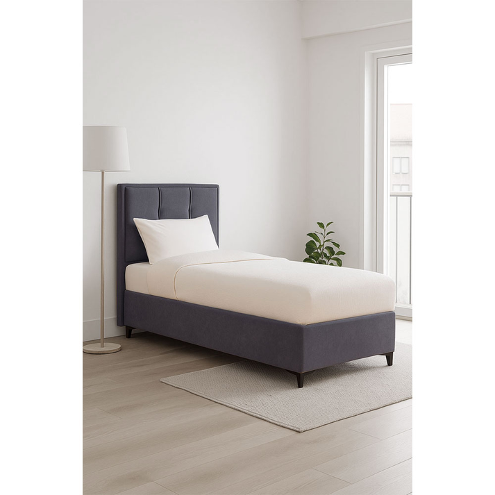 PIANO ΚΡΕΒΑΤΙ ΜΕ ΑΠΟΘΗΚ. ΧΩΡΟ (ΓΙΑ ΣΤΡΩΜΑ 90x200cm) ΓΚΡΙ 07-780 207x97x115