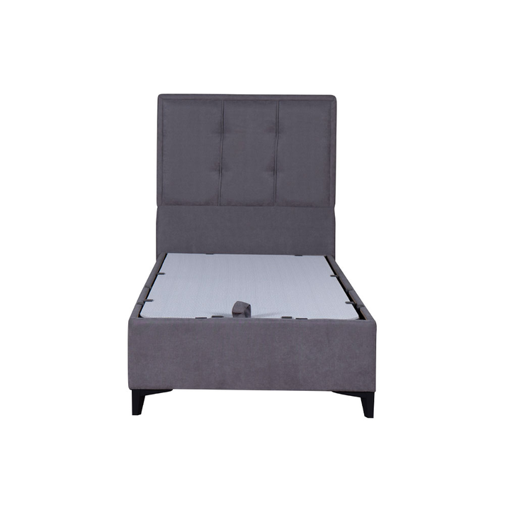 PIANO ΚΡΕΒΑΤΙ ΜΕ ΑΠΟΘΗΚ. ΧΩΡΟ (ΓΙΑ ΣΤΡΩΜΑ 90x200cm) ΓΚΡΙ 07-780 207x97x115