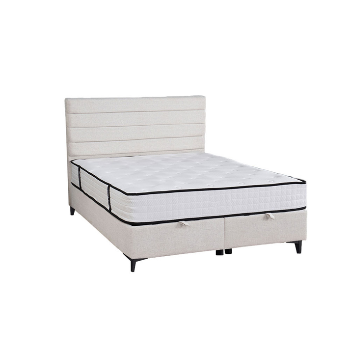 UTOPIA ΚΡΕΒΑΤΙ ΜΕ ΑΠΟΘΗΚ. ΧΩΡΟ ΚΑΙ ΣΤΡΩΜΑ WHITE SMOOTH 06-900 207x160x115