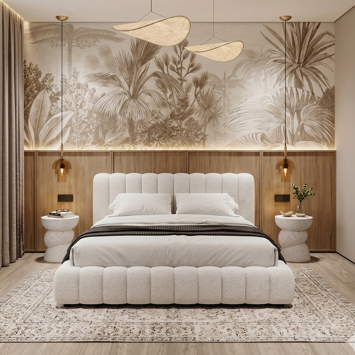 SAVAGIAR ΚΡΕΒΑΤΙ (ΓΙΑ ΣΤΡΩΜΑ 160x200cm) CREAM 210.5x220.5x109.7cm