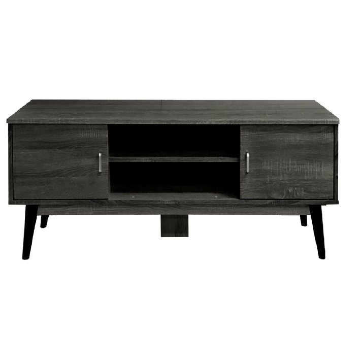 ΕΠΙΠΛΟ TV ΜΕ ΔΥΟ ΠΟΡΤΕΣ ΚΑΙ ΤΕΣΣΕΡΙΣ ΘΕΣΕΙΣ 140x38x44cm ΓΚΡΙ ΟΞΙΑ