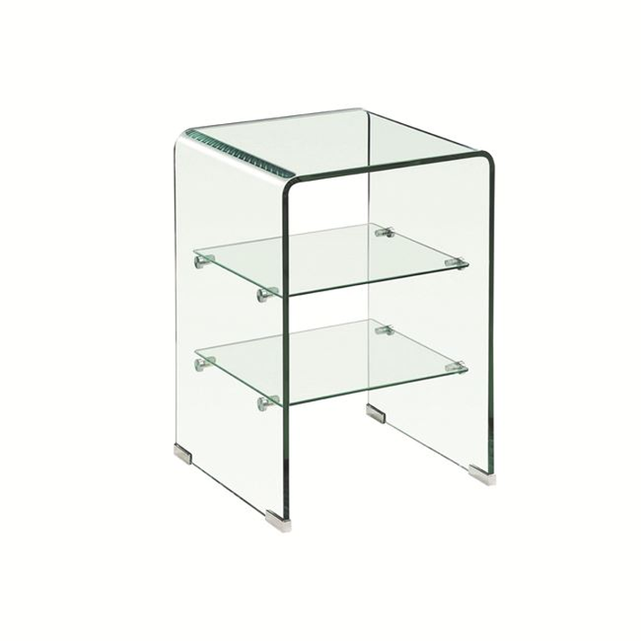GLASSER Κομοδίνο Clear  2 Ράφια - Γυαλί 10mm / 5mm