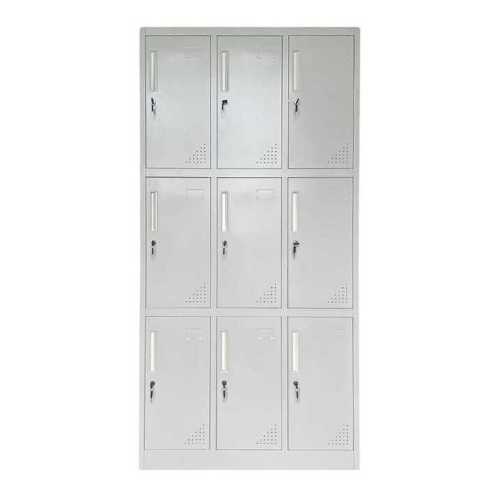 LOCKER 9 Θέσεων Φοριαμός - Ερμάριο με εσωτερικά ράφια, Μέταλλο Βαφή Γκρι