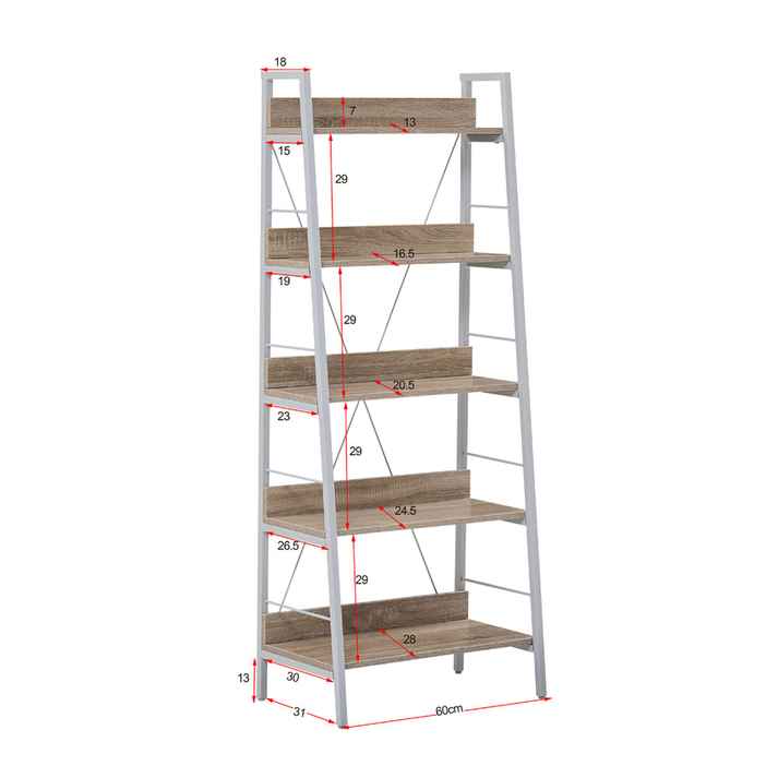 ONE STEP UP ΒΙΒΛΙΟΘΗΚΗ 5ΡΑΦΙΑ SONOMA ΛΕΥΚΟ 60x35x149