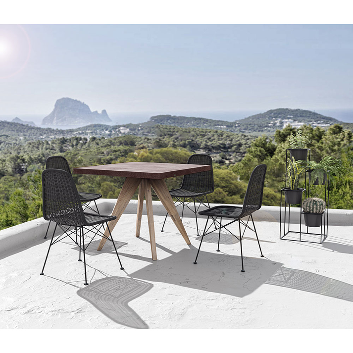 POMPEI ΤΡΑΠΕΖΙ RUST RED 90x90x74.5