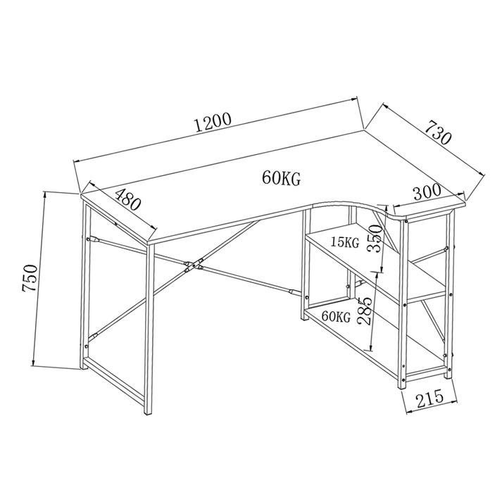 COURSE ΓΡΑΦΕΙΟ SONOMA ΜΑΥΡΟ 120x73x75