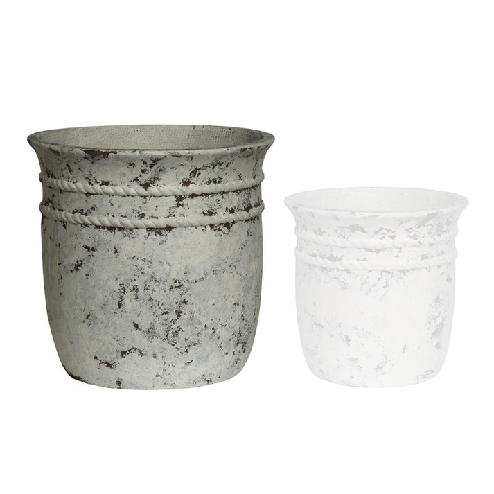 FLOWER POT-15 Φ47x46cm, Cement Απόχρωση Antique White
