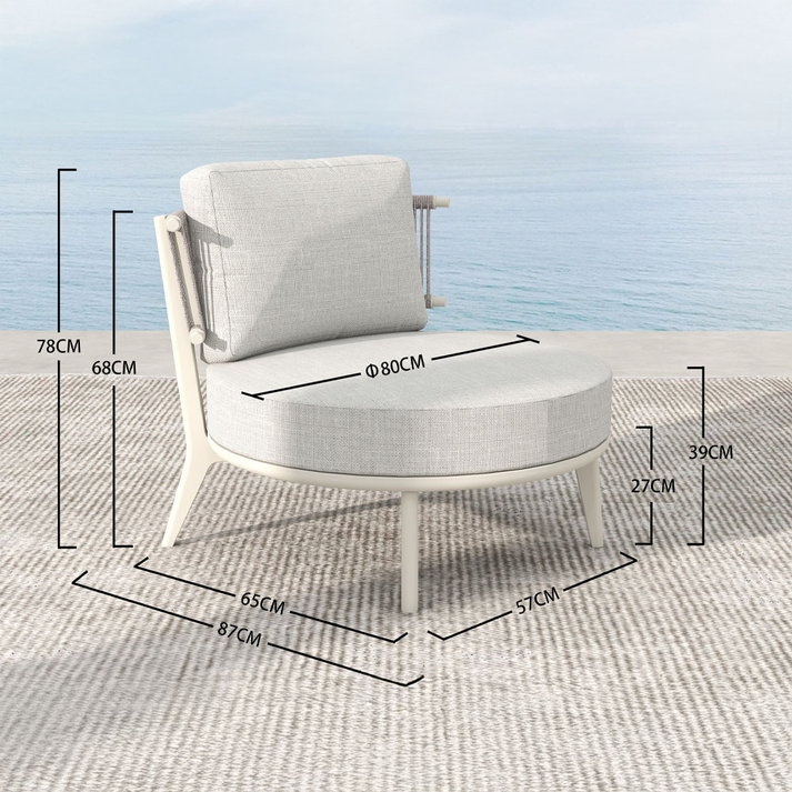 LA LUNA ΠΟΛΥΘΡΟΝΑ OFF WHITE 80x87x68cm