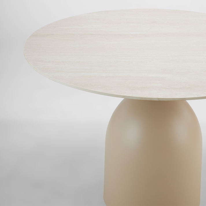 EARTH ΤΡΑΠΕΖΙ BEIGE ΜΕ ΟΨΗ ΜΑΡΜΑΡΟΥ 110x110x75cm