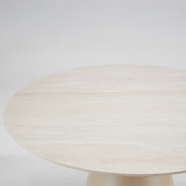 EARTH ΤΡΑΠΕΖΙ BEIGE ΜΕ ΟΨΗ ΜΑΡΜΑΡΟΥ 110x110x75cm
