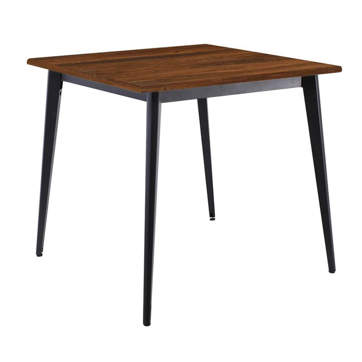 VIDAL Τραπέζι Μέταλλο Βαφή Μαύρο, Επιφάνεια 80x80cm/16mm Contract Sliq Walnut