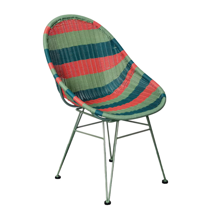 Verde Καρέκλα Πράσινο Πορτοκαλί Λαδί 52x65x85cm