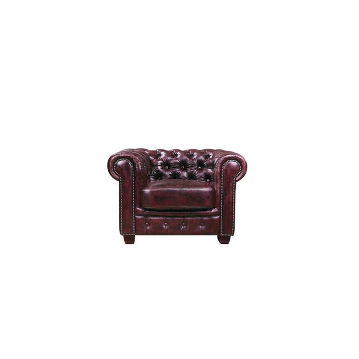 CHESTERFIELD Birmingham Πολυθρόνα Σαλονιού Καθιστικού, Δέρμα Antique Red