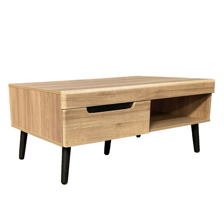 GRIF COFFEE TABLE 2ΣΥΡΤΑΡΙΑ ΦΥΣΙΚΟ ΜΑΥΡΟ 107x67x46