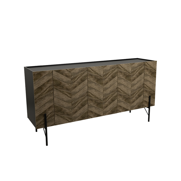PARKE ΜΠΟΥΦΕΣ ΜΑΥΡΟ ΦΥΣΙΚΟ ΜΕ PATTERN 160x43x80