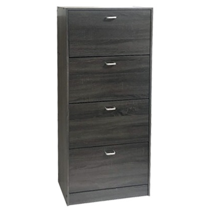 ΠΑΠΟΥΤΣΟΘΗΚΗ ΜΕ ΤΕΣΣΕΡΙΣ ΠΟΡΤΕΣ -ΑΕΡΙΖΟΜΕΝΗ ΠΛΑΤΗ 63x24x150cm  ΓΚΡΙ ΟΞΙΑ