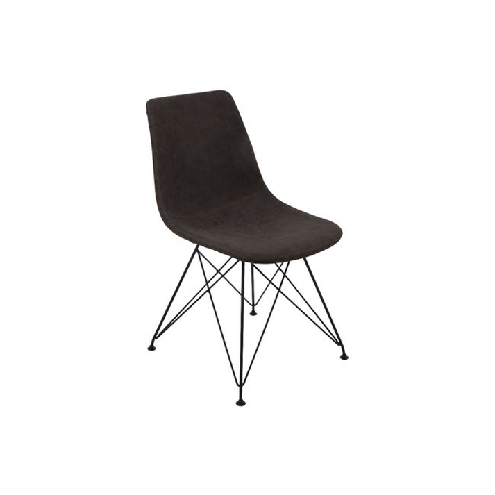 PANTON Καρέκλα Μέταλλο Βαφή Μαύρη, PU Vintage Black