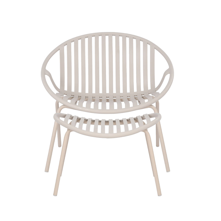 NADIN ΠΟΛΥΘΡΟΝΑ SET 2ΤΕΜ OFF WHITE 80x61.5x73