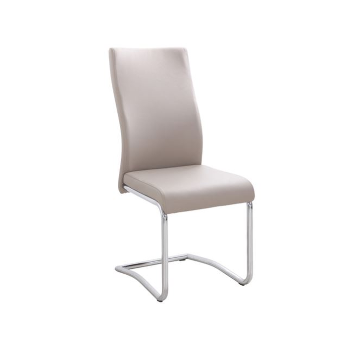 BENSON Καρέκλα Μέταλλο Χρώμιο, PVC Cappuccino