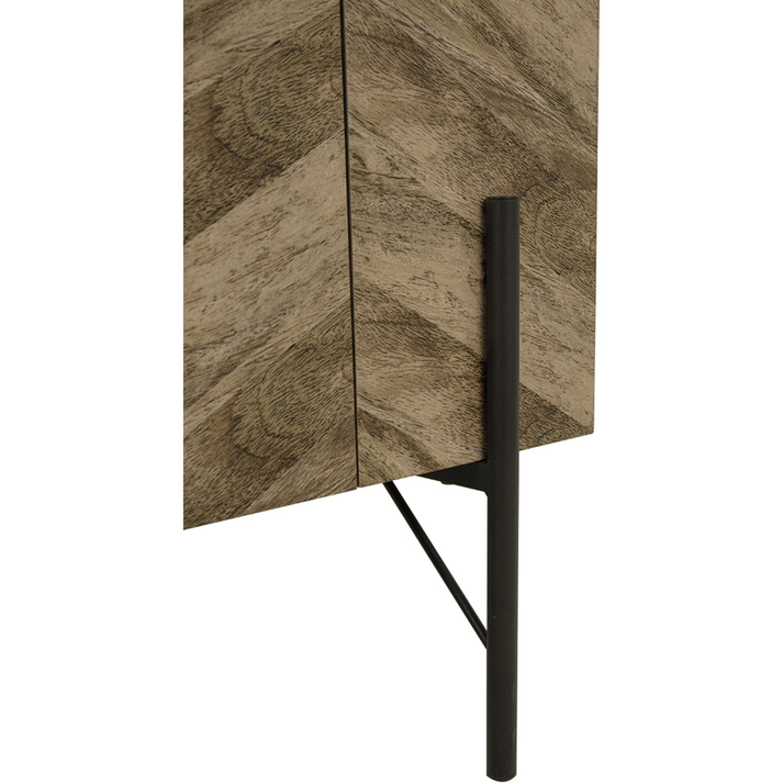 PARKE COFFEE TABLE ΜΑΥΡΟ ΦΥΣΙΚΟ ΜΕ PATTERN ΜΑΥΡΟ 120x63x45