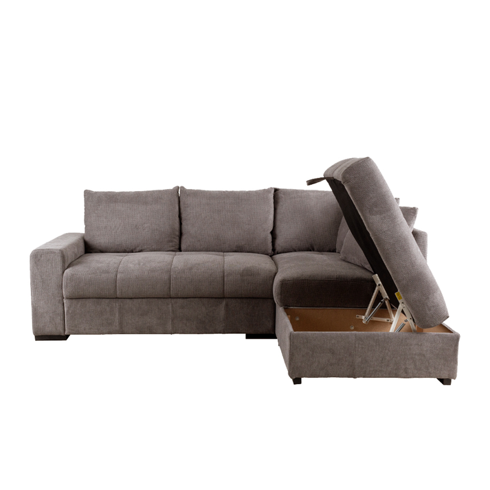 BILL ΚΑΝΑΠΕΣ ΚΡΕΒΑΤΙ ΓΩΝΙΑ ΔΕΞΙΑ TAUPE 241x173x94