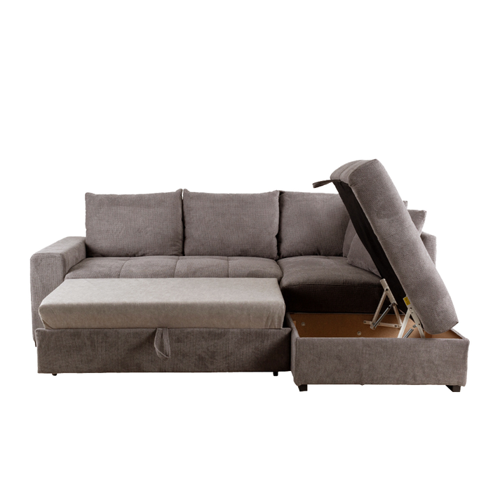 BILL ΚΑΝΑΠΕΣ ΚΡΕΒΑΤΙ ΓΩΝΙΑ ΔΕΞΙΑ TAUPE 241x173x94