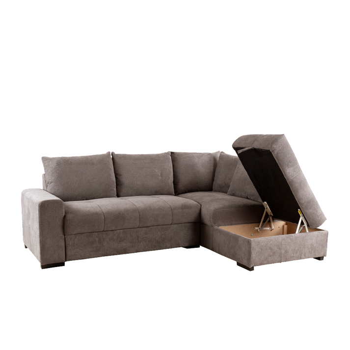 BILL ΚΑΝΑΠΕΣ ΚΡΕΒΑΤΙ ΓΩΝΙΑ ΔΕΞΙΑ TAUPE 241x173x94