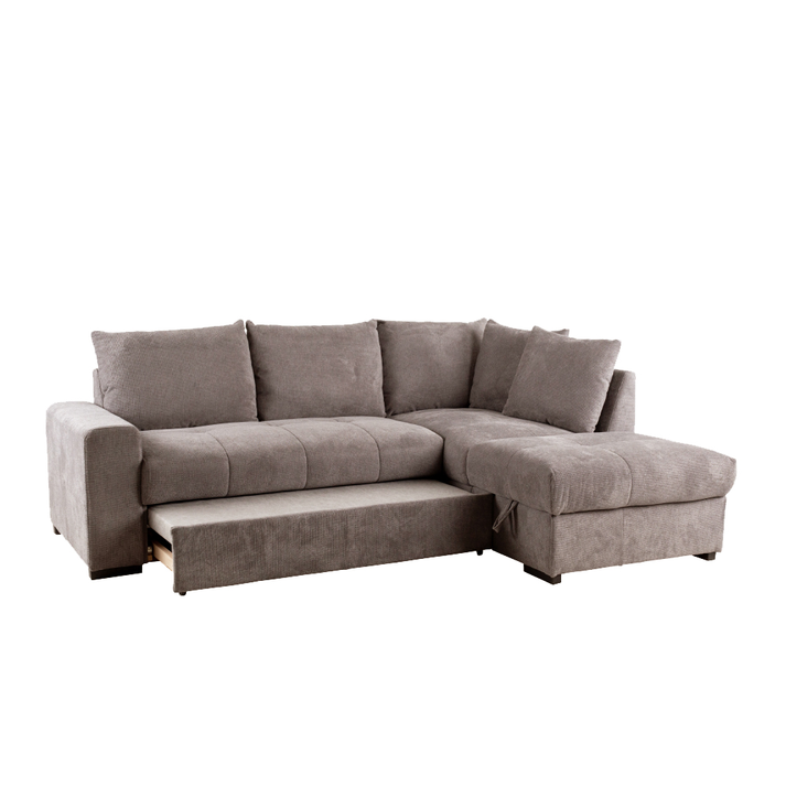 BILL ΚΑΝΑΠΕΣ ΚΡΕΒΑΤΙ ΓΩΝΙΑ ΔΕΞΙΑ TAUPE 241x173x94