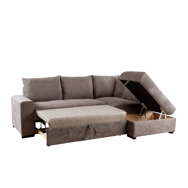BILL ΚΑΝΑΠΕΣ ΚΡΕΒΑΤΙ ΓΩΝΙΑ ΔΕΞΙΑ TAUPE 241x173x94