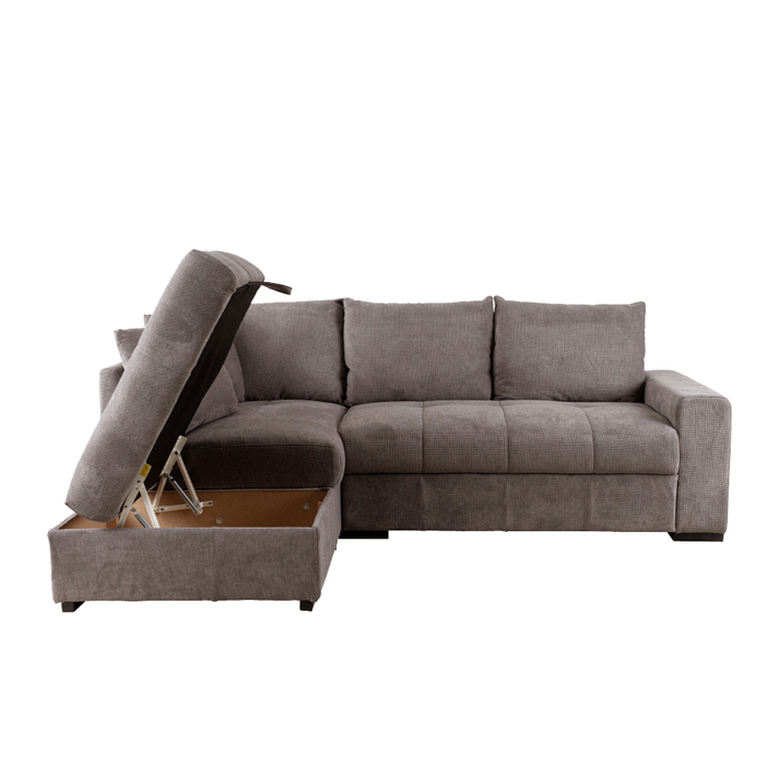 BILL ΚΑΝΑΠΕΣ ΚΡΕΒΑΤΙ ΓΩΝΙΑ ΑΡΙΣΤΕΡΗ TAUPE 241x173x94