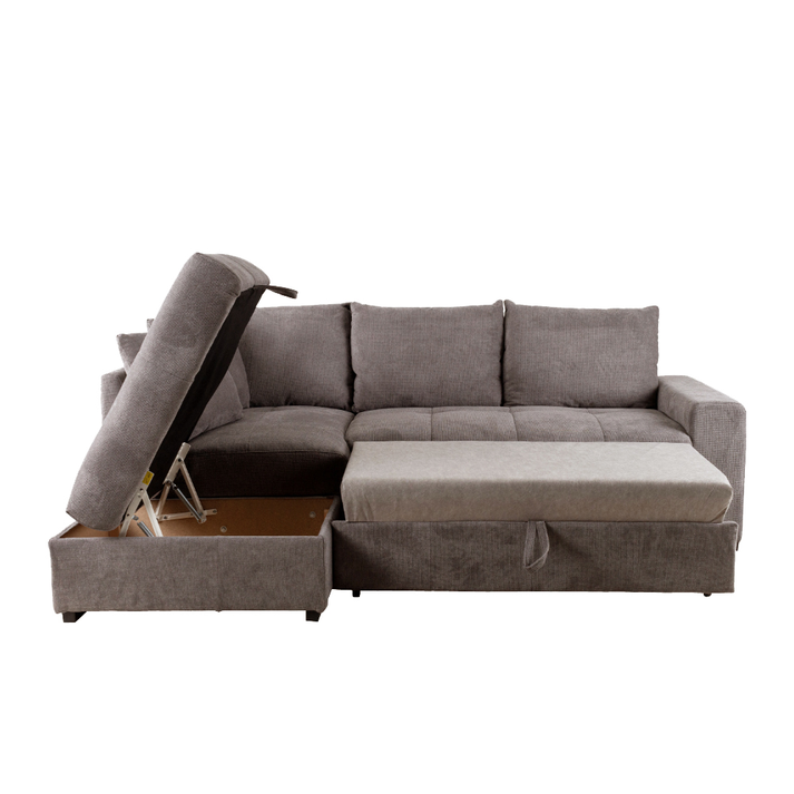BILL ΚΑΝΑΠΕΣ ΚΡΕΒΑΤΙ ΓΩΝΙΑ ΑΡΙΣΤΕΡΗ TAUPE 241x173x94