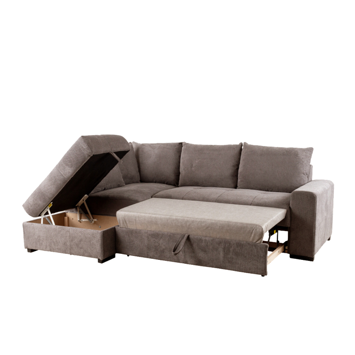 BILL ΚΑΝΑΠΕΣ ΚΡΕΒΑΤΙ ΓΩΝΙΑ ΑΡΙΣΤΕΡΗ TAUPE 241x173x94
