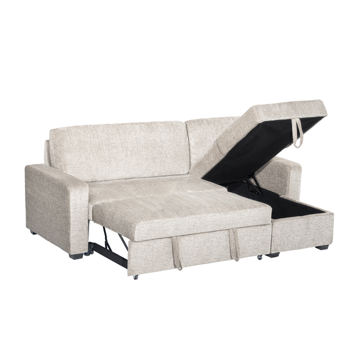TRESOR ΚΑΝΑΠΕΣ ΚΡΕΒΑΤΙ ΓΩΝΙΑ ΑΝΑΣΤΡΕΨΙΜΗ OFF WHITE 223x145x91cm