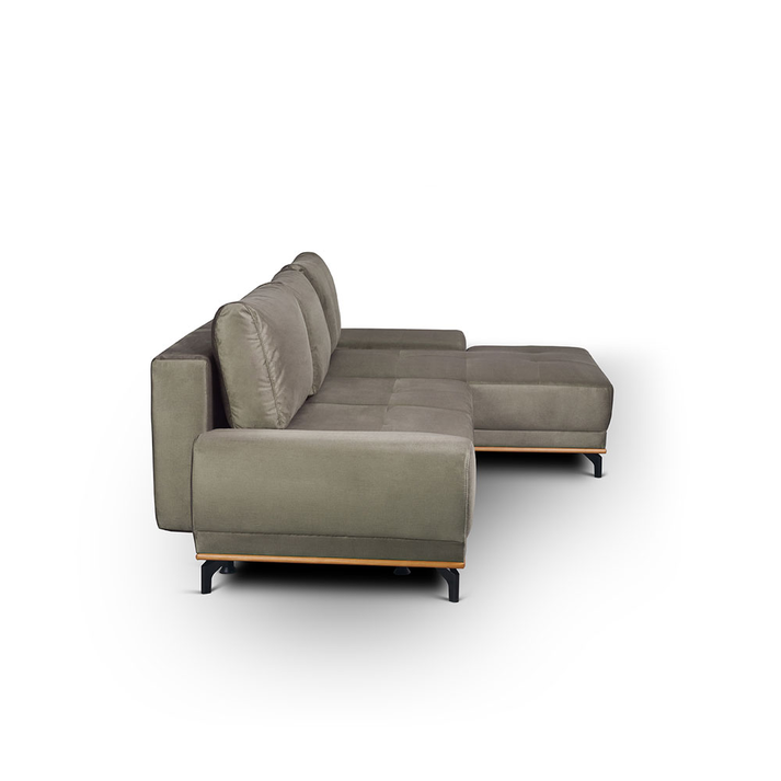 NATURA ΚΑΝΑΠΕΣ ΚΡΕΒΑΤΙ ΓΩΝΙΑ ΔΕΞΙΑ TAUPE 283x164x90