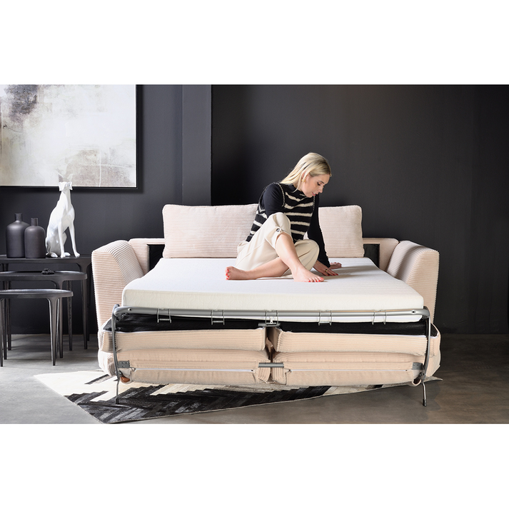 COCOON ΚΑΝΑΠΕΣ ΚΡΕΒΑΤΙ 3ΘΕΣΙΟΣ BEIGE LINCOLN 03 208x94x92cm