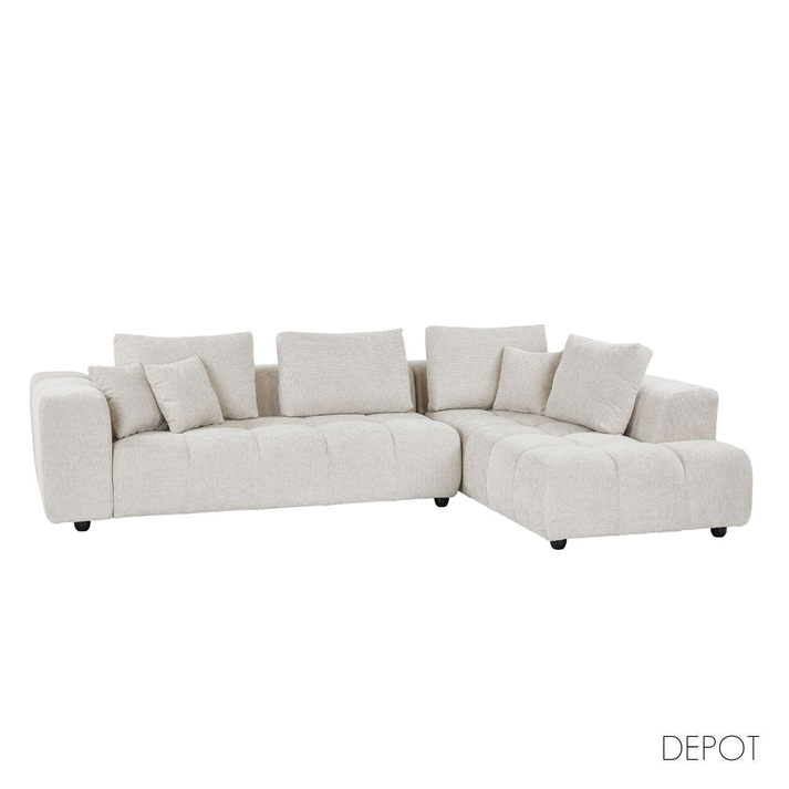 TOMOS ΚΑΝΑΠΕΣ ΓΩΝΙΑ ΔΕΞΙΑ BEIGE LEGASY 15 298x200x85cm