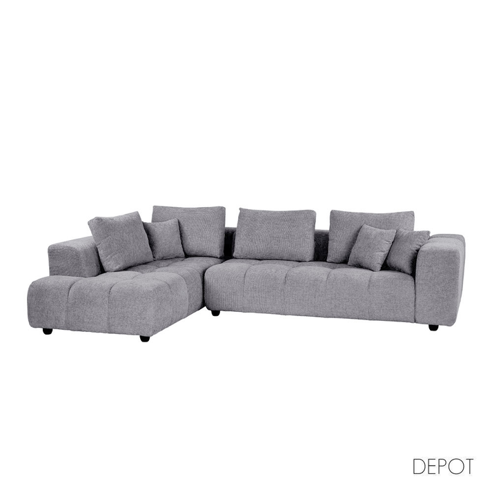 TOMOS ΚΑΝΑΠΕΣ ΓΩΝΙΑ ΑΡΙΣΤΕΡΗ ΓΚΡΙ LEGASY 18 298x200x85cm