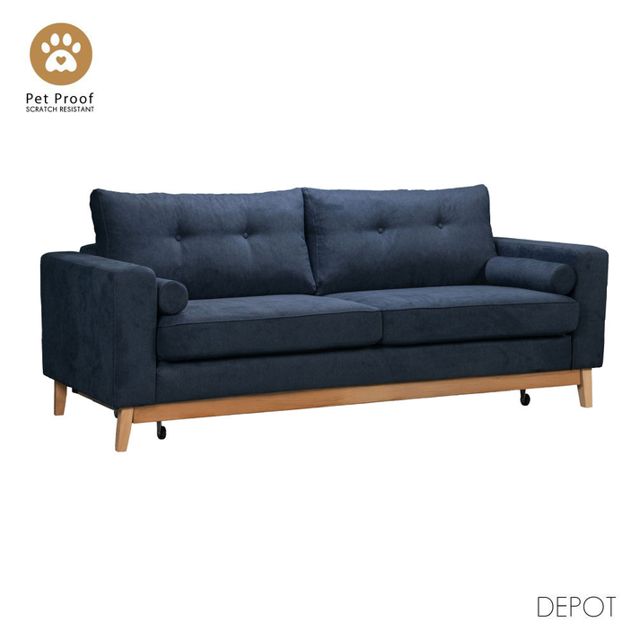 LUSSO ΚΑΝΑΠΕΣ ΚΡΕΒΑΤΙ 3ΘΕΣΙΟΣ ΜΠΛΕ LINO 89 218x85x87cm