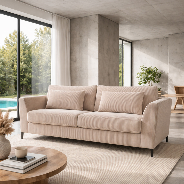 Cocoon Καναπές Κρεβάτι 3θέσιος Beige Lincoln D 03 208x94x92cm