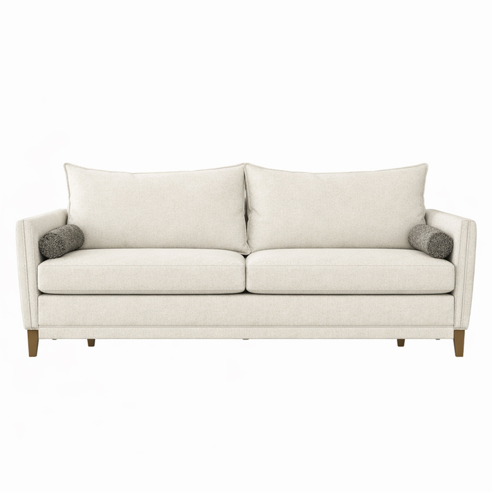 COMMODO ΚΑΝΑΠΕΣ ΚΡΕΒΑΤΙ 3ΘΕΣΙΟΣ OFF WHITE NEVE 02 ΚΑΦΕ NEVE 16 230x81x88cm