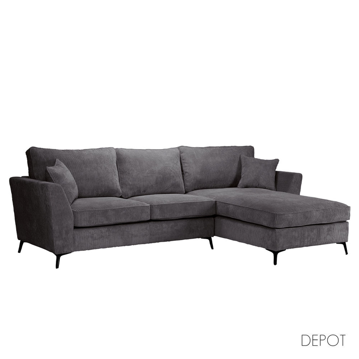 Boel καναπές γωνία δεξιά γκρι LINCOLN D 90 280x170x92cm